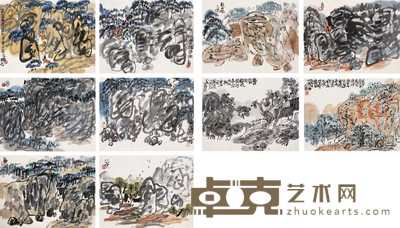 陈子庄 1973年作 山水册 册页（十开） 23×30.5cm×10